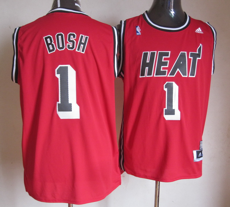  NBA Miami Heat 1 Chris Bosh Hardwood Classic Fashion Swingman Red Jersey